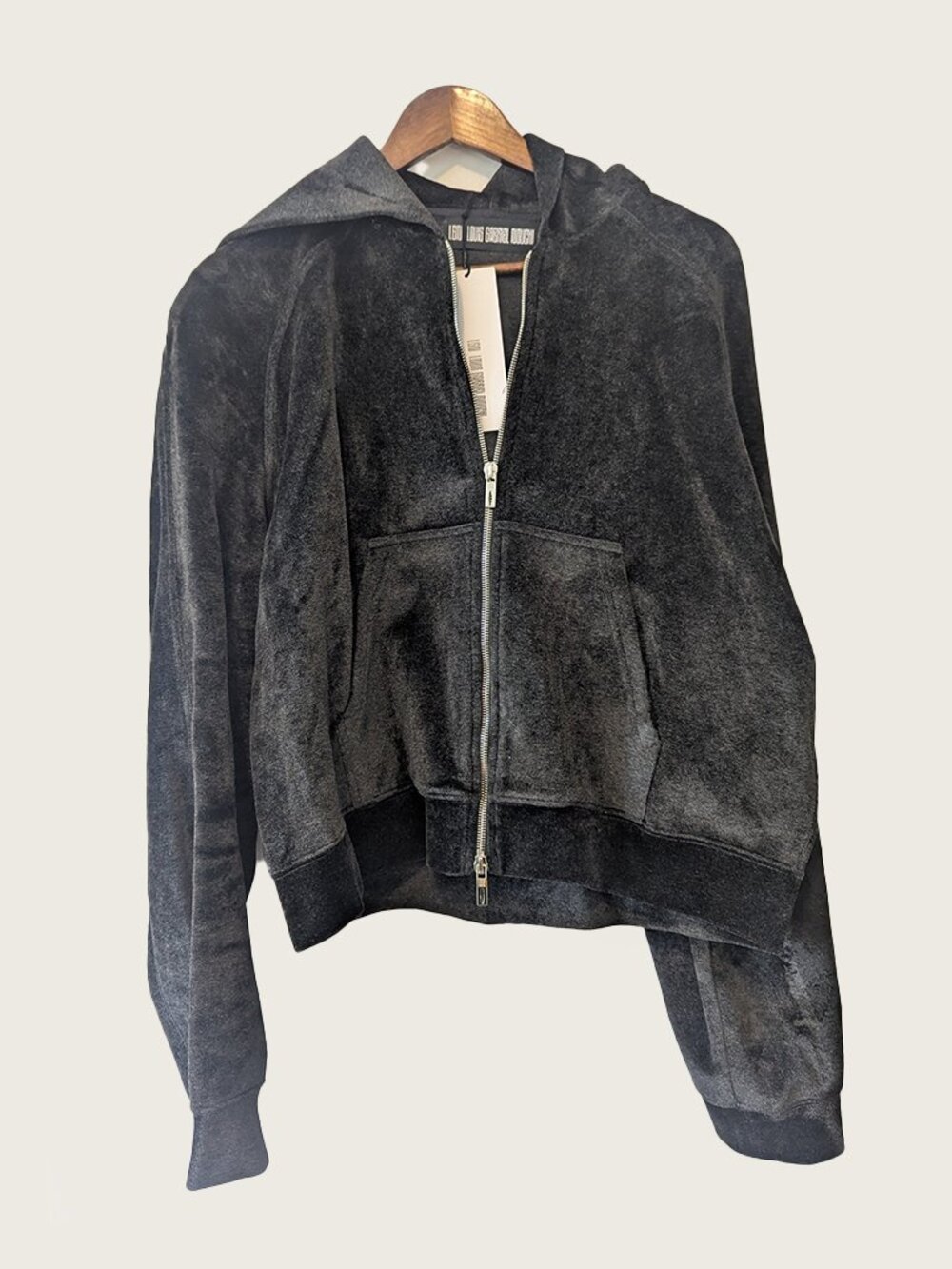 LGN LOUIS GABRIEL NOUCHI - Velvet cropped hoodie - Sz S